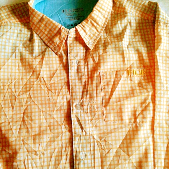 Men's large HUK long sleeve button up fishing shirt hiking,camping vented - Picture 1 of 8